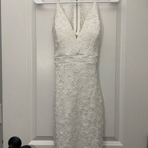 *NWOT* Sparkly White Key-Hole-Back Dress